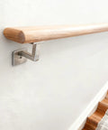 Square Handrail Brackets For Staircase With Screws Pack Of 5 Satin Nickel Finish 3 Inch Tall Support Brackets on wall