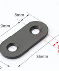 Heavy Duty Steel Mending Plates 80 Pack Straight Corner Braces For Wood Furniture Cabinet Repair Reinforcement Real Deal Diy Hardware Kit With No Sweat Pre Drilled Installation, close-up view of steel plate with dimensions.