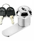 Zinc Alloy Cam Lock For Cabinets And Mailboxes Security Cylinder With Four Keys 16mm And 20mm, shown with two black keys
