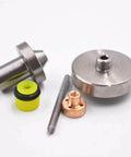 Seal kit for waterjet cutting machine; yellow rubber seal, copper fittings, and metal discs.