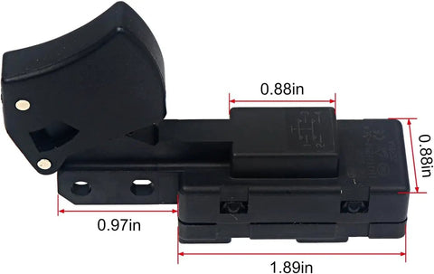 Straight Up Premium Quality Replacement Trigger Switch, 0.97in wide, 0.88in tall, fits HD saws for reliable cuts.