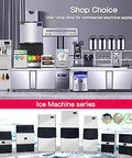 Heavy Duty Commercial Ice Maker Cranks Out 792 Lbs Of Chunky Granular Ice Daily With A Stacked 440 Lb Storage Bin Includes Automatic Water Filter And Scoop Ready For Kickin Parties At Busy Bars And Weekend Block Gatherings in a showroom display.