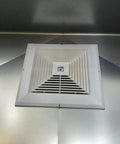 White reinforced plastic return air grille for sidewall or ceiling, 11.8 x 11.8 inches, HVAC duct cover diffuser in home setting