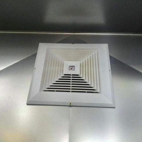 White reinforced plastic return air grille for sidewall or ceiling, 11.8 x 11.8 inches, HVAC duct cover diffuser in home setting