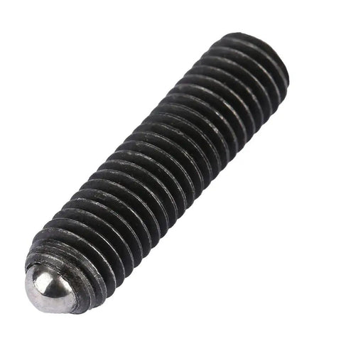 10 Pcs M8 Ball Spring Plungers Set Hardened Carbon Steel Hex Socket showing a close-up of an M8 ball spring plunger with threaded body.