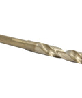 Five Eighths Inch Reduced Shank Cobalt Drill Bit With Half Inch Shank For Hard Metals Stainless Steel And Nickel Alloys Gold Oxide Finish