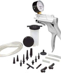 Heavy Duty Hand Vacuum Pump Brake Bleeder Kit With Gearless Diaphragm Gauge And Dead Simple One Finger Release For Quick Automotive Tune Ups and Badass Garage Wrenchin tools and adapters