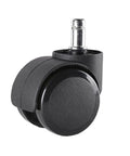 Flat Out Smooth Swivel Chair Casters Polyurethane Rollers Quiet As A Whisper Floor Saver, black caster with metal stem.