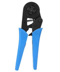 Top Shelf Self Adjusting Ratchet Ferrule Crimping Tool Kit with 45 Steel Body And Ergonomic Handles For Precise Wire Ends Crimping Connectors, blue handles