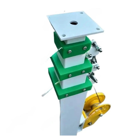 Top Shelf Manual Telescopic Lifting Mast Kit Equipped With A Rugged Mechanical Winch Hoist For Seamless Heavy Gear Rigging And Zero Sweat Horizontal Moving Tasks Anywhere, showing the winch and telescopic segments.