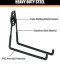 Tough As Nails Heavy Duty Garage Hooks Six Pack Wall Mounts For Hanging Bike Ladder Tools 100Lb Load Capacity Triple Welded Steel Construction