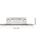 Nickel Plated Cabinet Butt Hinges Set, 16 Pcs, 2 Inch Flush Mount Metal Hardware With 5mm Mounting Holes, Hidden Folding Hinges