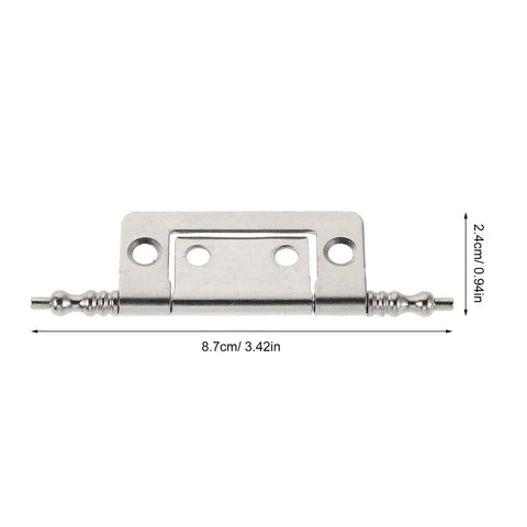Nickel Plated Cabinet Butt Hinges Set, 16 Pcs, 2 Inch Flush Mount Metal Hardware With 5mm Mounting Holes, Hidden Folding Hinges