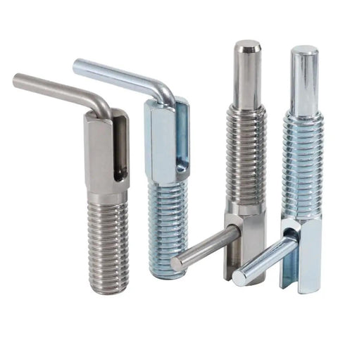 Heavy Duty Retractable Indexing Plunger Pin M10 Stainless Steel Spring Loaded Safety Latch Telescopic Locking System with L Handle set of 4
