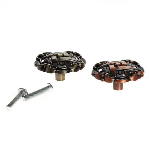 Old School Antique Brass Hollow Door Knob For Cabinets And Drawers, Vintage Wardrobe And Kitchen Handle, screws included