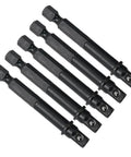 Heavy Duty Hex To Square Socket Adapter Kit Five Piece Set For Electric Drill Screwdriver Tools Quick Conversion Sleeve Install black steel adapters