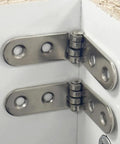 Rust-resistant 180 degree foldable hinge for DIY projects, ideal for wooden boxes and cabinet doors, featured in a durable metal finish.