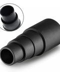 Side view of black rubber vacuum reducer sleeve adapter with stepped bore