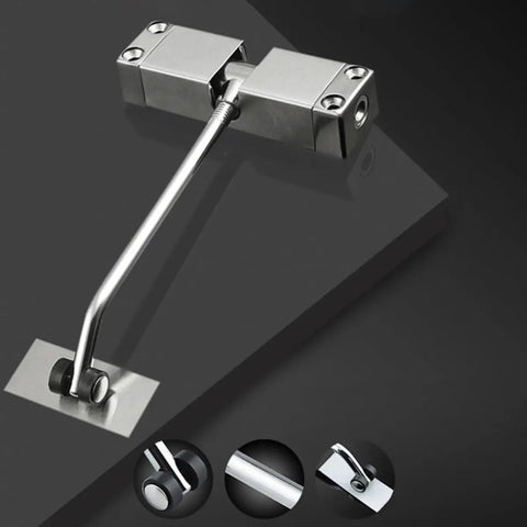 Automatic Door Closer Self Closing Door Controller with Aluminum Alloy and Cold Rolled Steel in silver finish