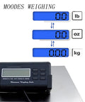 Built Like A Tank 660 Lb Heavy Duty Digital Livestock Scale With Roomy Stainless Platform and display showing lb, oz, kg modes.