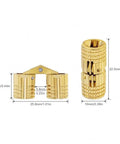 Hidden Brass Hinges 8 Pack 10mm Concealed Hinges With 180 Degree Opening showing sizes and smooth roller for DIY projects.