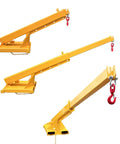 Workhorse 3 Ton Forklift Jib Boom Crane Telescopic Mount With Dual Forks 63 To 98 Inch Adjustable Carbon Steel Hoist Kit for Lifting Towing