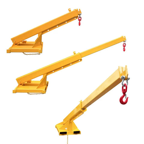 Workhorse 3 Ton Forklift Jib Boom Crane Telescopic Mount With Dual Forks 63 To 98 Inch Adjustable Carbon Steel Hoist Kit for Lifting Towing