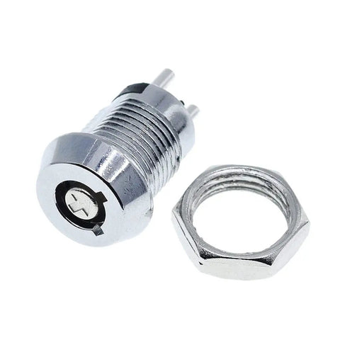 Super Tough 12 Mm Stainless Steel Security Key Lock Switch For Vending Units And Phones Double Side Pull Out Includes Two Keys Plus Hardware Quick Install Wear Resistant And Anti Rust Finish Keeps Your Stuff Locked Down Safe For Any Spot. 12mm stainless steel key lock with nut