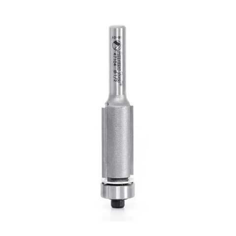 Flush Trim Router Bit One Half Inch Diameter, One Inch Cutting Height, One Quarter Inch Shank, Two Flute Carbide Tipped For Laminate