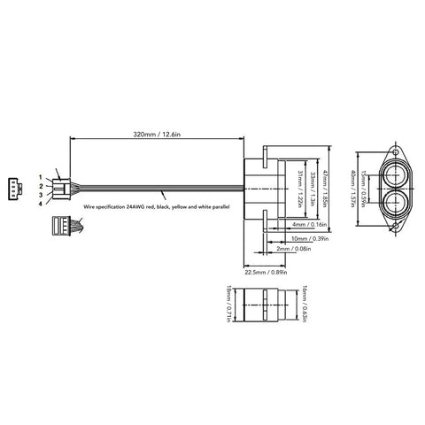 Technical diagram of Ultra Accurate Ultrasonic Distance Sensor For Robot Obstacle Avoidance With UART Output IP67 Water Resistant Build