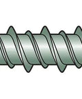Collated Fiber Cement Board Screws With Ribbed Wafer Head For Easy Countersinking And Alternating High Low Threads 9 By 1 5 8 Inch Length Includes 2 Driver Bits Replacement Bit Model BIT3SU 3 Square Drive Mechanically Galvanized Coating No Color, showing profile and end view of screw