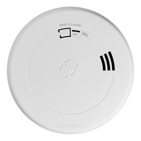 Front view of Battery Powered Photoelectric Smoke And Carbon Monoxide Detector With Voice And Location Alerts Slim Combo Alarm