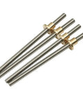 Stainless Steel T10 Lead Screw For CNC And 3D Printers 10mm Diameter 2mm Pitch Lengths 100 To 1000mm Lead Options 10 12 14mm