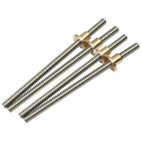 Stainless Steel T10 Lead Screw For CNC And 3D Printers 10mm Diameter 2mm Pitch Lengths 100 To 1000mm Lead Options 10 12 14mm