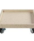Flower Pot Mover With Wheels Beefy Load Bearing 50-200kg Square Plant Tray Rollers Granite Texture Beige 32cm