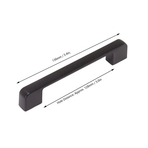 5 Inch Aluminum Alloy Drawer Handles Set Matte Black Cabinet Pulls With Solid Base Includes Screws Durable Rust Resistant Hardware For Kitchen And Bathroom Drawers Easy Install 10 Pack, 136mm handle