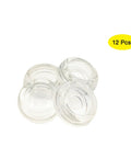 Heavy Duty Clear Glass Coasters Set Of 12, Non Slip Furniture Leg Pads For Hardwood Tile Carpet Floors, showing 4 coasters stacked.