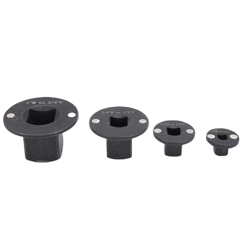 Heavy Duty Low Impact Socket Adapter Kit For Mechanics 4 Pieces Chrome Vanadium Steel Set With Magnetic Design To Tackle Hard Reach Bolts And Master Tough Jobs In Tight Confined Spaces Effortlessly, 4 adapter sizes