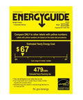 Energy Guide label for Spacious 33 Inch Convertible Upright Freezer And Refrigerator With 20 Point 2 Cubic Feet Stash Room