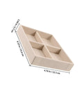 No Sweat Beige Velvet Jewelry Tray With Four Grid Compartments For Quick Sorting Rings Earrings And Bracelets Easy Drawer Insert Organizer dimensions laid out on a flat surface.