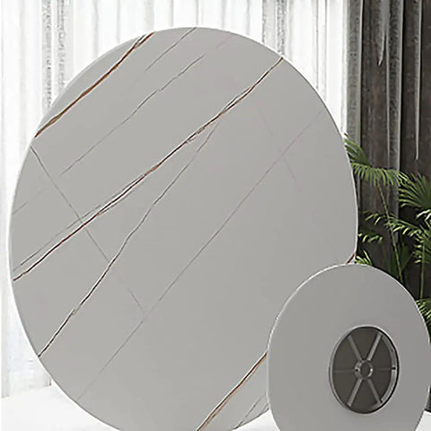 Marble Lazy Susan 360-Degree Rotating Serving Plate For Party-Ready Dining Tables 23 Inch Large Swivel Turntable Non-Skid Tray For Food Sharing And Party Hosting