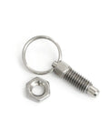 Two Pack M8 Spring Index Plunger With Pull Ring 304 Stainless Steel part, featuring retractable knob and nut accessory.