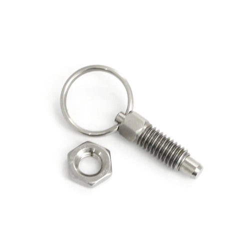 Two Pack M8 Spring Index Plunger With Pull Ring 304 Stainless Steel part, featuring retractable knob and nut accessory.