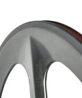 Close-up of Tri-Spoke Carbon Front Wheel for Fixed Gear Bikes, 700C, 23mm Width, Lightweight 940g, Clincher Rim with 3K Glossy Finish