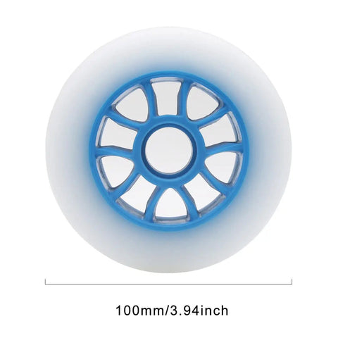 Single wheel from 8 Pack 100mm Inline Roller Skate Wheels 85A Pro Grade High Elastic PU Replacement For Rollerblade Wheels No Bearings Included Durable Black Set