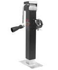 Heavy Duty 5000 Lb Swivel Trailer Jack With 10 Inch Vertical Travel Weld On Pipe Mount Top Wind Handle Built Tough For RVs Utility Trailers