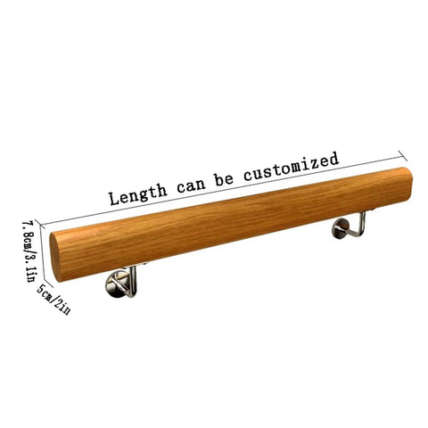 Built Tough Indoor Outdoor Wood Stair Handrail With Non Slip Grip And Heavy Duty Mounts For Secure Balustrade Upgrades Across Lofts Patios And Everyday American Homes, wooden handrail with adjustable length.