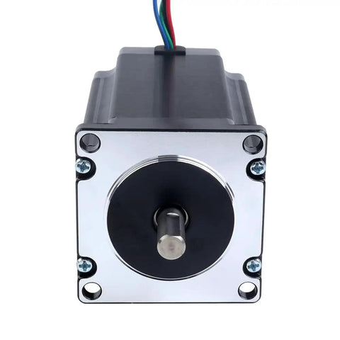 Front view of Nema 23 Stepper Motor 3Nm 425OzIn Holding Torque 5A 8mm Shaft Bipolar 57x57x100mm for CNC Machines and DIY 3D Printers
