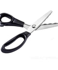 Pinking Shears For Fabrics Pro Grade Multi Purpose Stainless Steel Scissors With Black Handle 18mm, open view