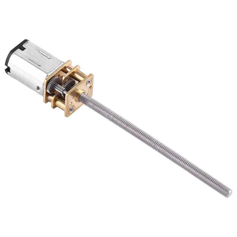 Reversible Gear Motor With Screw Actuator, 6V 200RPM, M3x55mm Threaded Output Shaft For DIY Projects, Full Metal Gearbox, Low Noise, Durable Maker Tool For Small Actuations